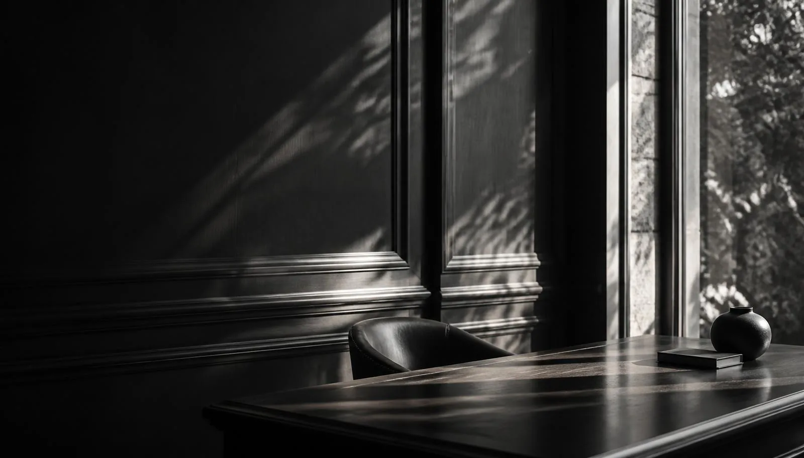Serene interior lit by a window